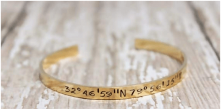 personalized bracelet - Gold coordinate