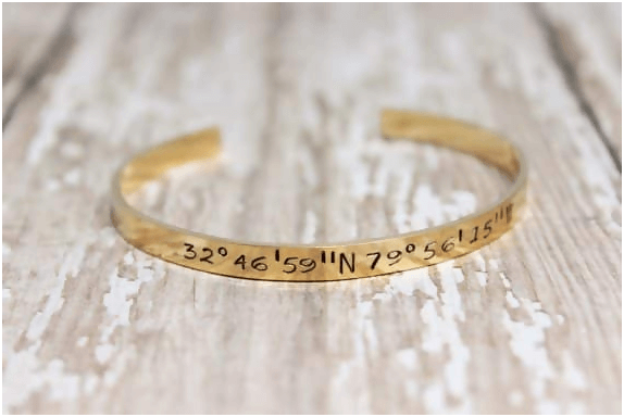 personalized bracelet - Gold coordinate